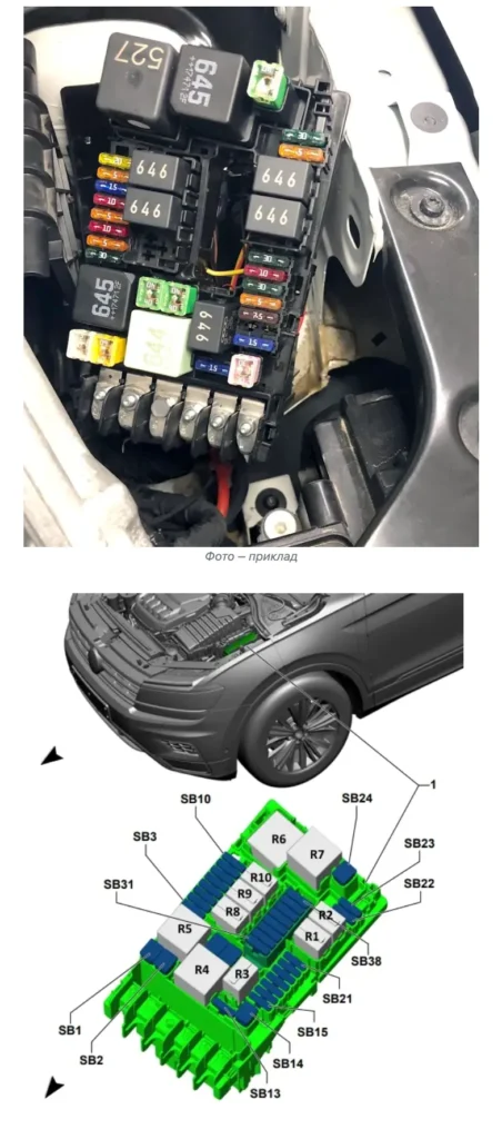 blok pid kapotom volkswagen tiguan 2