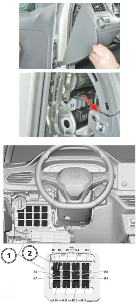 blok rele volkswagen liftback - Схеми запобіжників і реле Volkswagen Polo Liftback blok rele volkswagen liftback