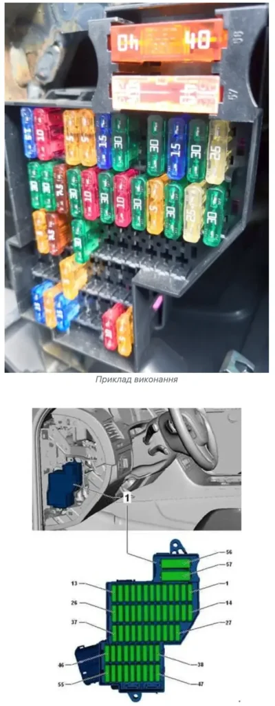 blok z livogo boku volkswagen touareg 2 - Схеми запобіжників і реле Volkswagen Touareg 2 blok z livogo boku volkswagen touareg 2