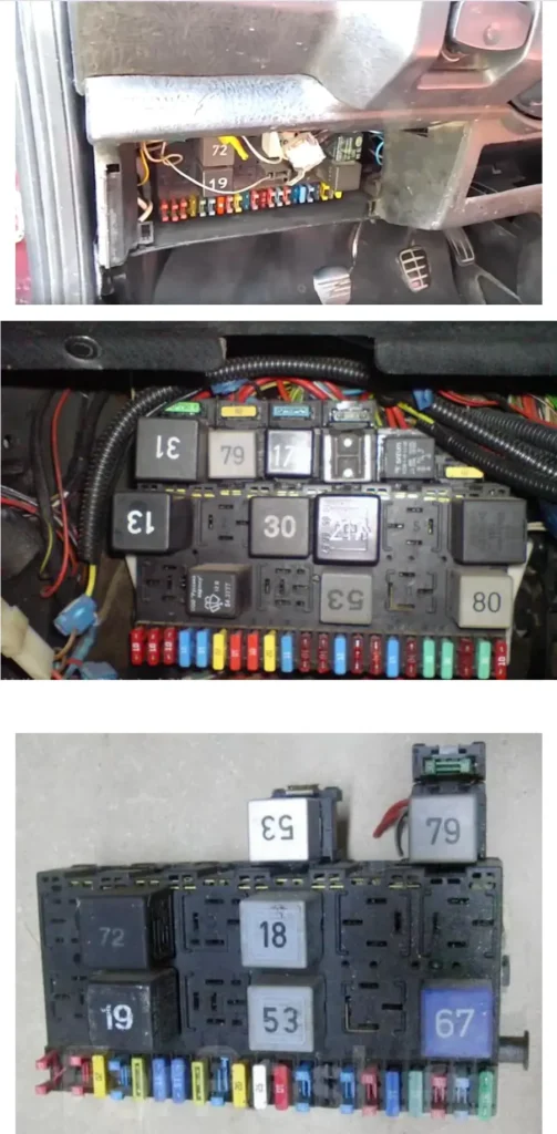 blok zapobizhnykiv i rele volkswagen golf 2 - Запобіжники і реле Volkswagen Golf 2 blok zapobizhnykiv i rele volkswagen golf 2