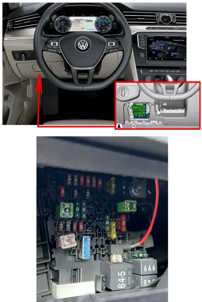 bloky v saloni volkswagen touran - Схеми запобіжників і реле Volkswagen Touran 2 bloky v saloni volkswagen touran