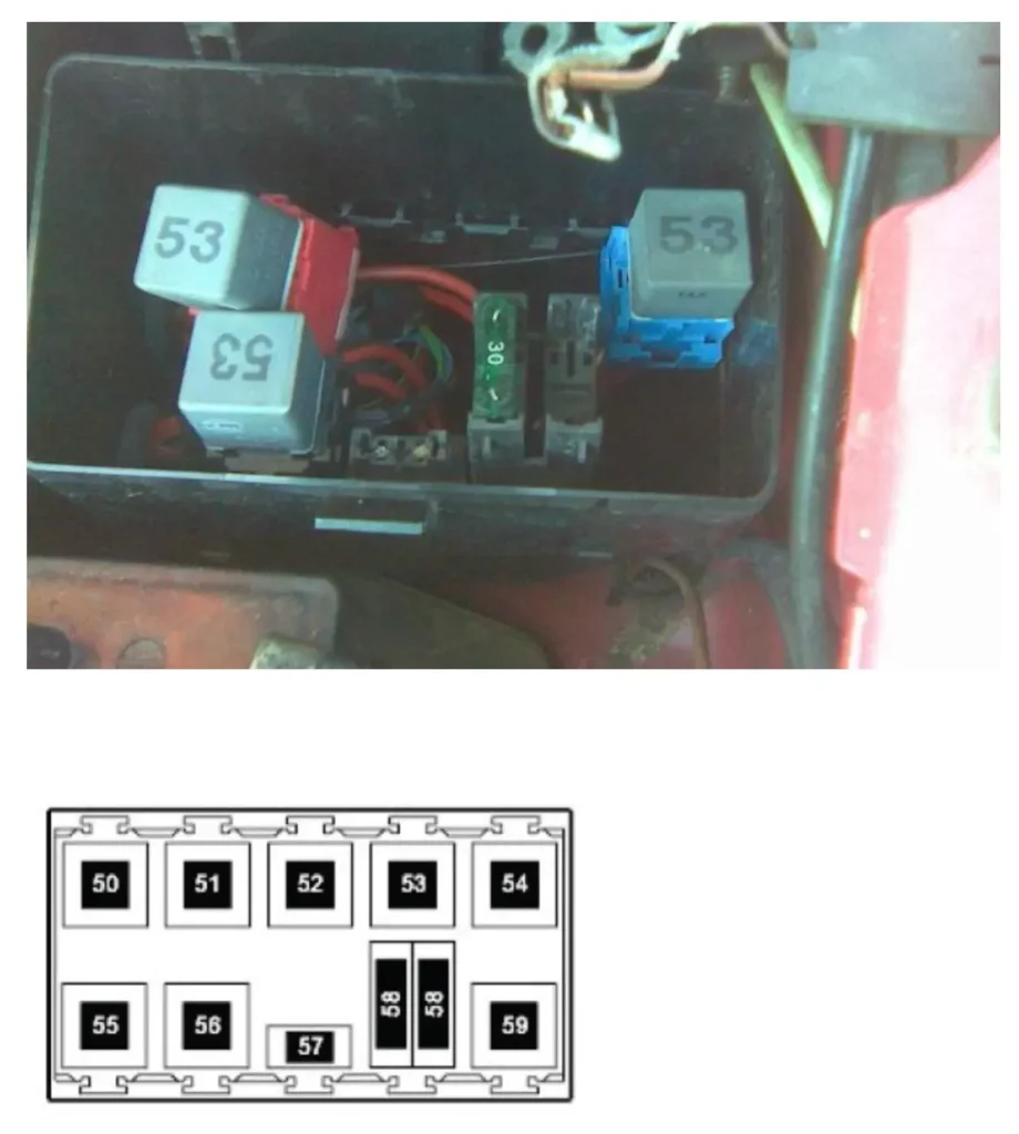 motornij vidsik sharan 1 - Запобіжники і реле Volkswagen Sharan motornij vidsik sharan 1