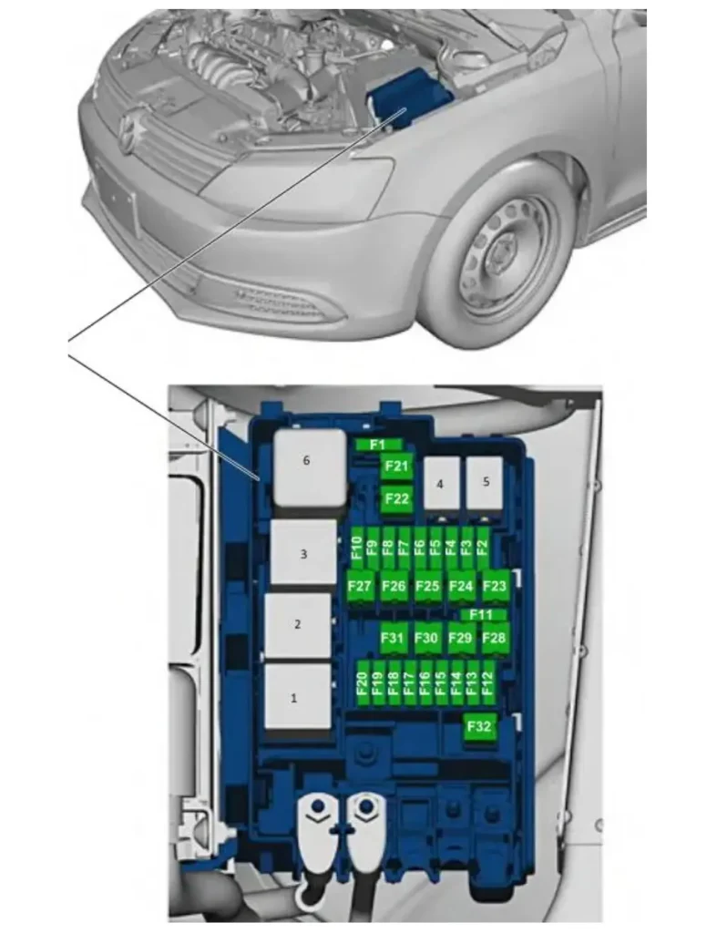 motornij vidsik volkswagen jetta 6 - Схеми запобіжників і реле Volkswagen Jetta 6 motornij vidsik volkswagen jetta 6