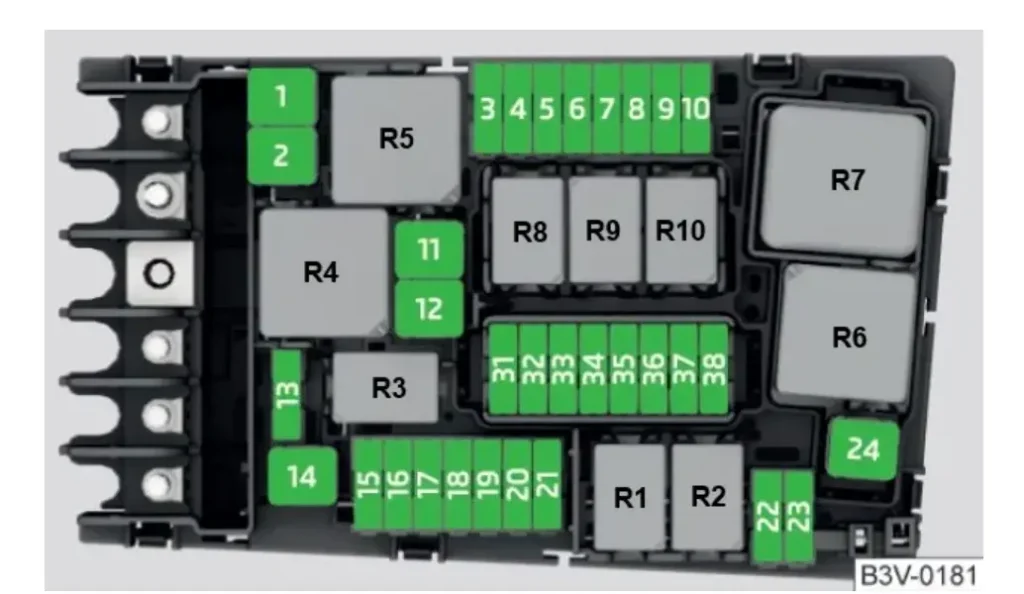 motornyi vidsik volkswagen touran 2 - Схеми запобіжників і реле Volkswagen Touran 2 motornyi vidsik volkswagen touran 2