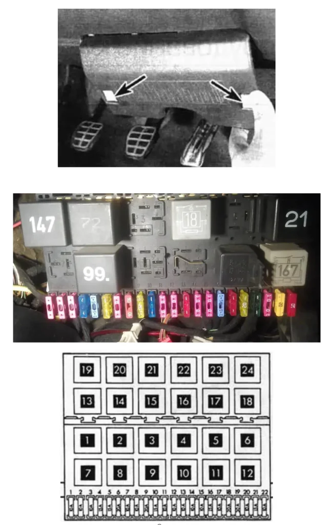 pasazhyrskyi salon volkswagen golf 3 - Запобіжники і реле Volkswagen Golf 3 pasazhyrskyi salon volkswagen golf 3