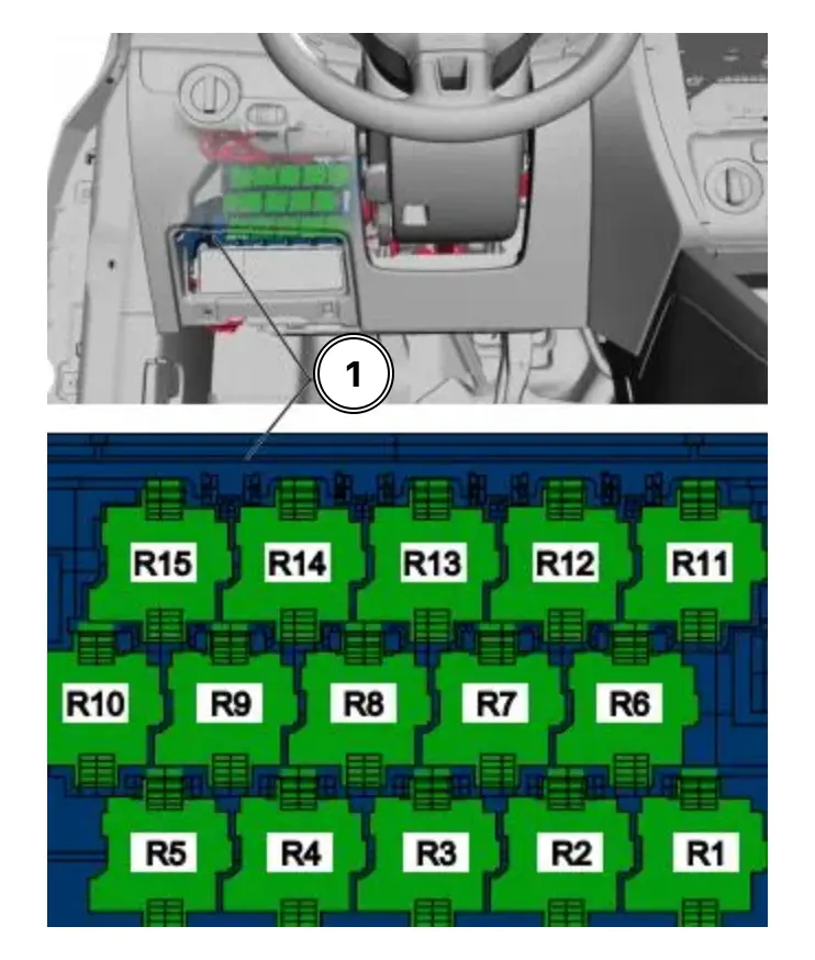 relejna korobka tip 1 volkswagen jetta 6 - Схеми запобіжників і реле Volkswagen Jetta 6 relejna korobka tip 1 volkswagen jetta 6