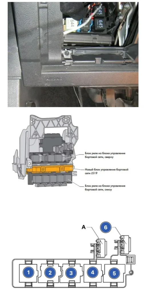 relejna korobka volkswagen golf 6 - Запобіжники і реле Volkswagen Golf 6 relejna korobka volkswagen golf 6