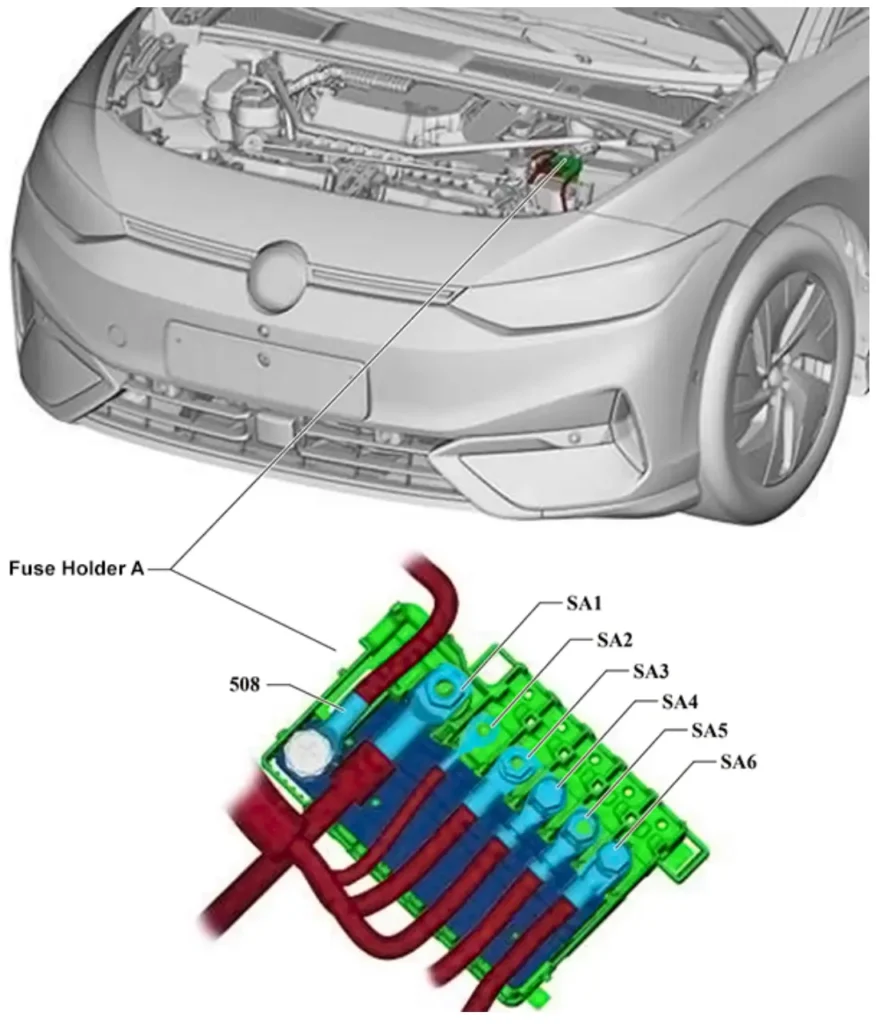silovi zapobizhniki perednogo vidsiku volkswagen id7 - Схеми запобіжників і реле Volkswagen ID.7 silovi zapobizhniki perednogo vidsiku volkswagen id7